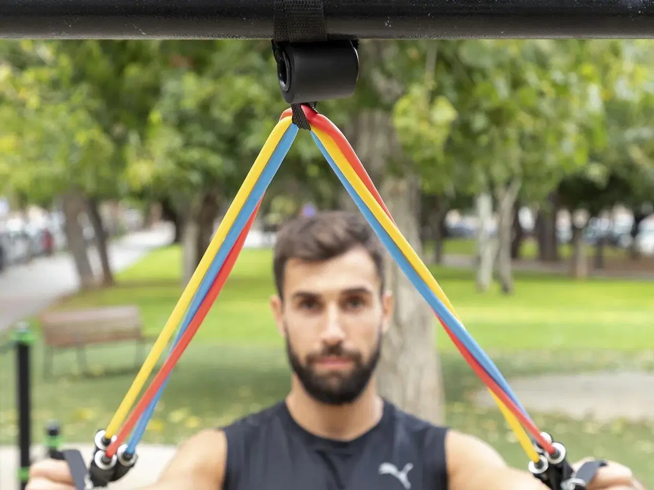 Billede 18 - Træningspakke - modstandsbånd (5 stk.) + vibrerende platform med tilbehør