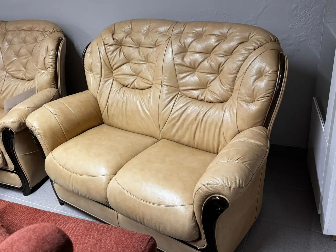 Billede 4 - Lædersofa sæt beige