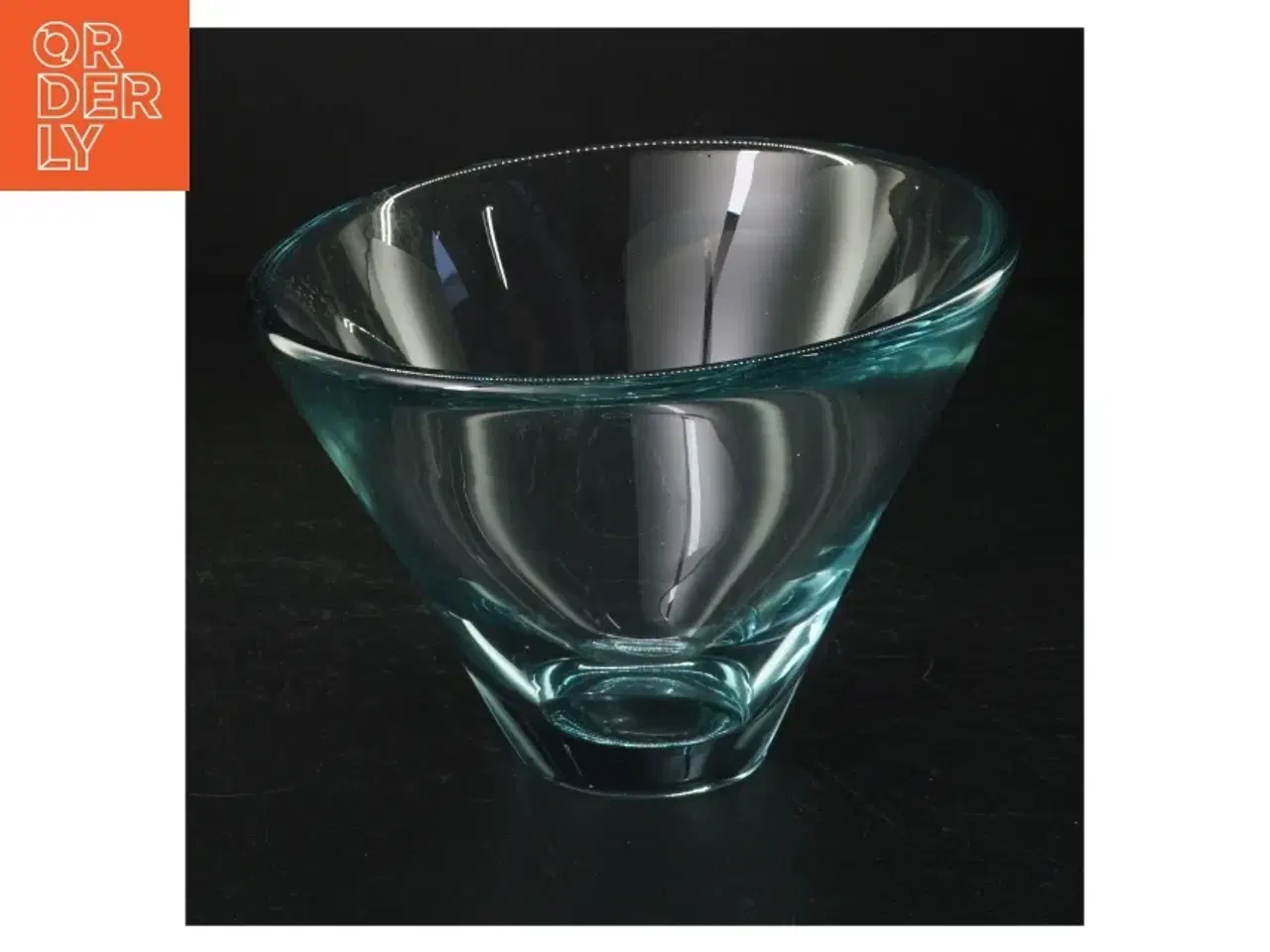 Billede 1 - Gennemsigtig glasvase fra Holmegaard (str. Diameter, 16 cm. højde, 11 cm)