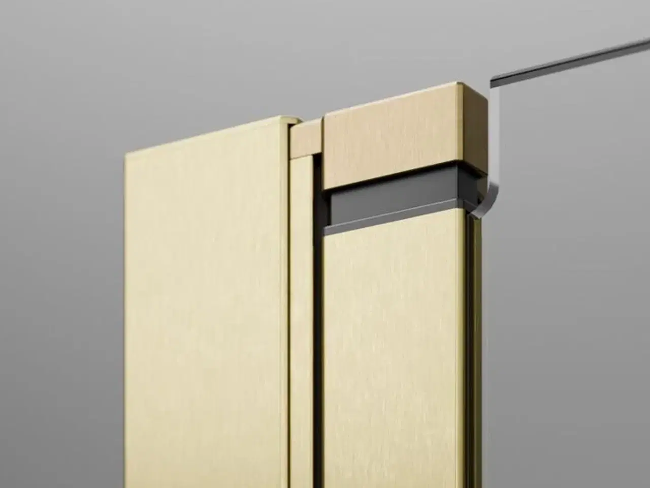 Billede 2 - DNA70 Noma Badekarvæg Børstet Guld, Svingbar, Klart Glas, Venstre model 150x70