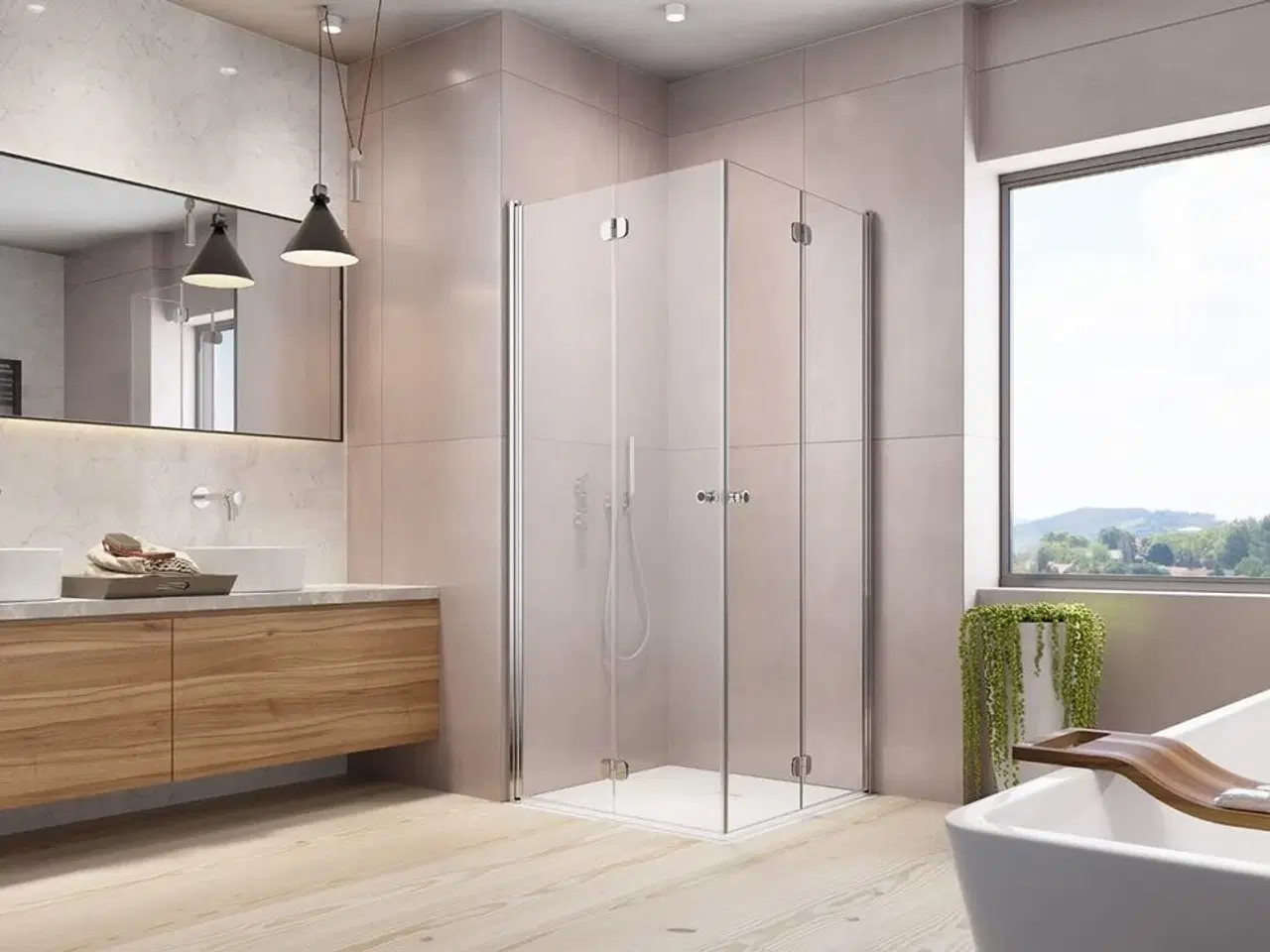 Billede 1 - DSFEK9999 Savona 110 firkantet flex klart glas, skræddersyet krom