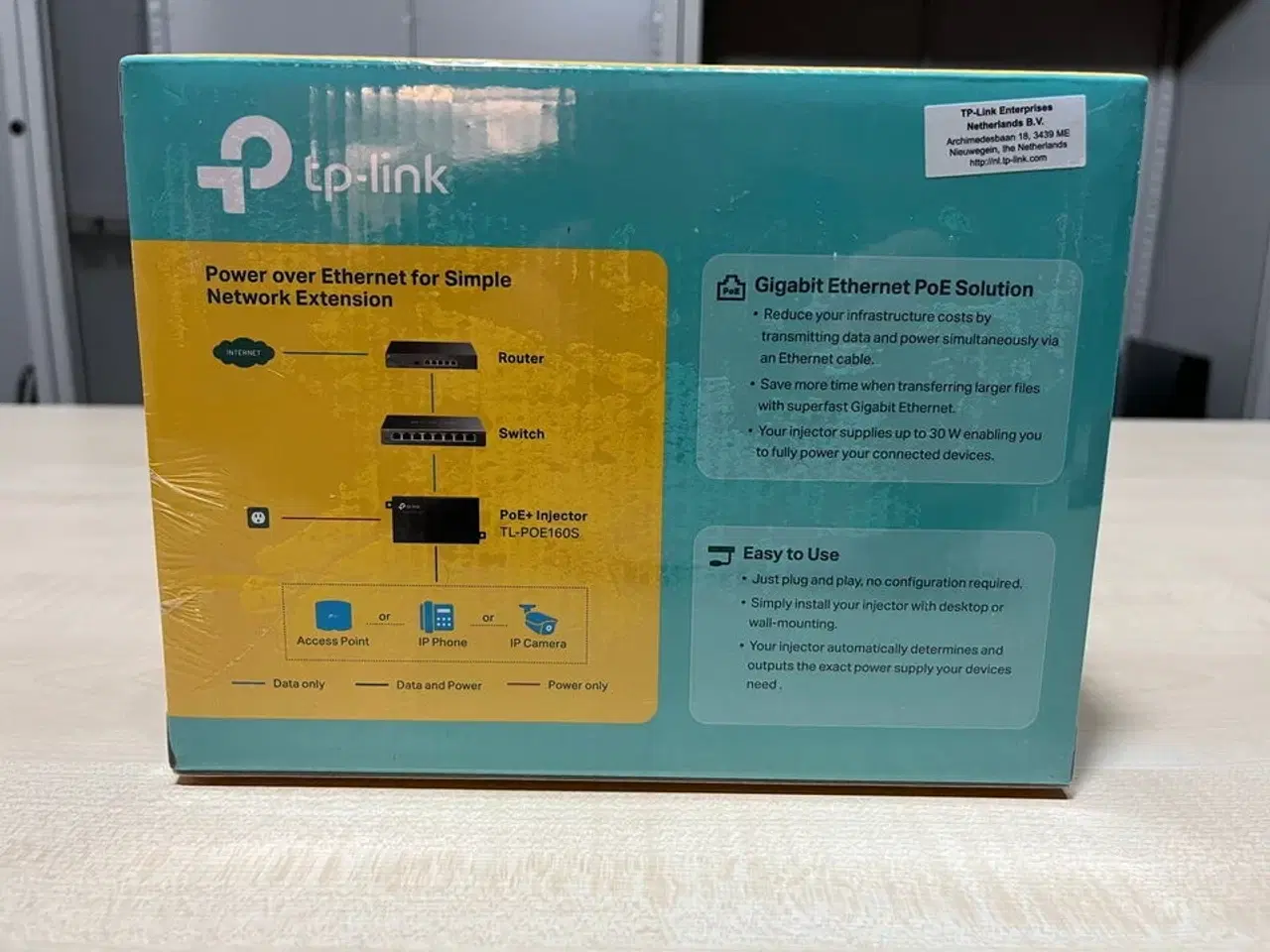 Billede 3 - 2 stk. PoE, Tp-link Gigabit PoE+ og PoE Injector