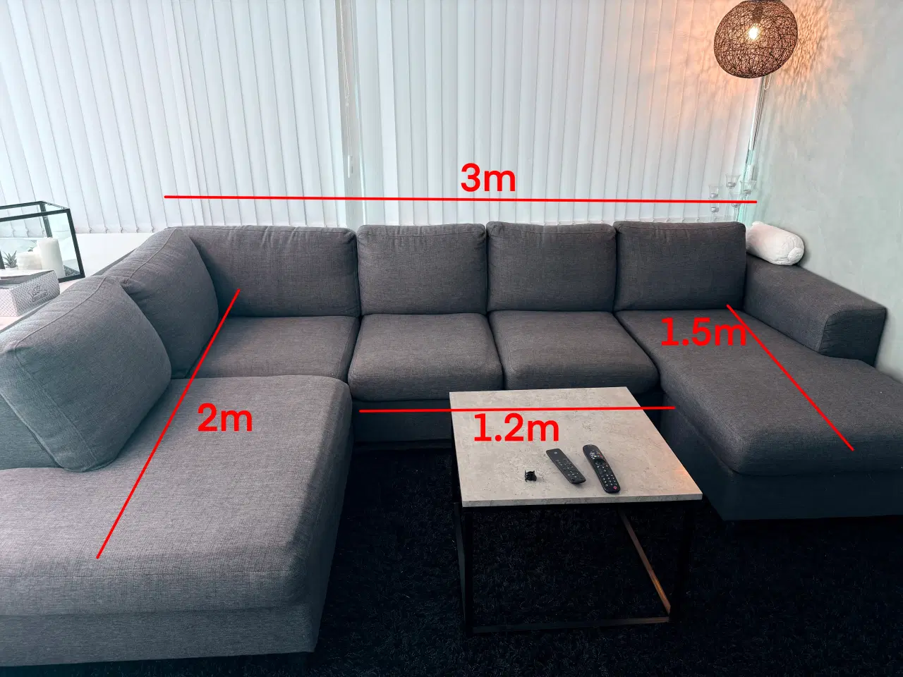 Billede 1 - Velholdt U-sofa