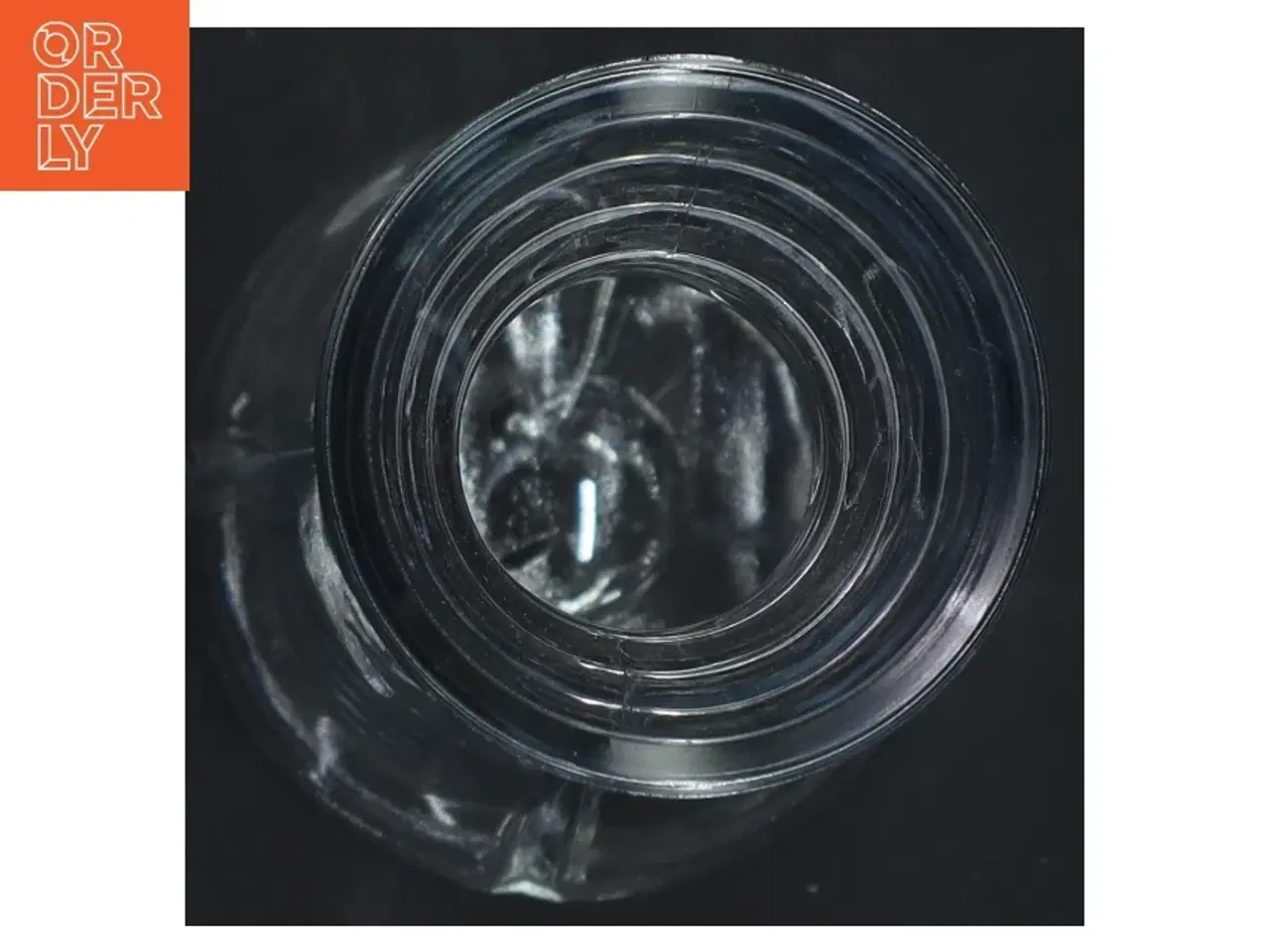 Billede 2 - Glaskaraffel med metalkant fra Rosendahl (str. 26x11 cm)