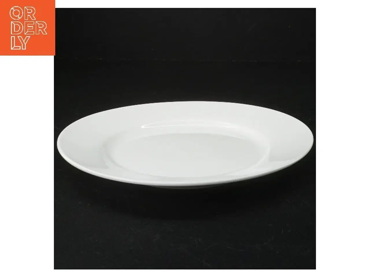 Billede 3 - Hvid porcelænstallerken, 5 stk, flade (str. 23 x 3 cm)