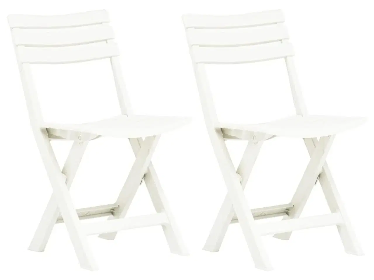 Billede 1 - Foldbare havestole 2 stk. plastik hvid