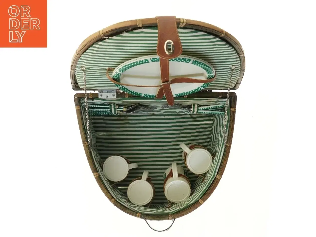 Billede 2 - Picnic kurv med service (str. 42x34x20 cm)