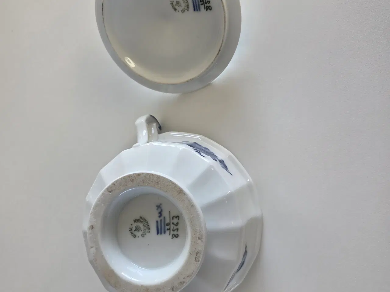 Billede 12 - Blå Blomst kantet kaffestel og serveringsfade