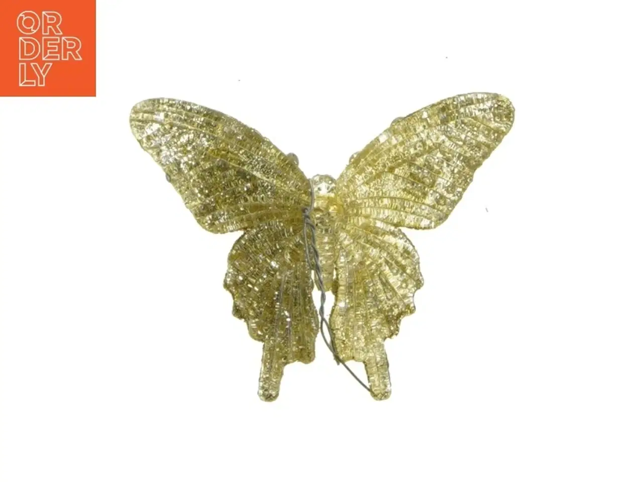 Billede 2 - Guldsommerfugl dekoration (str. 8,5x10 cm)