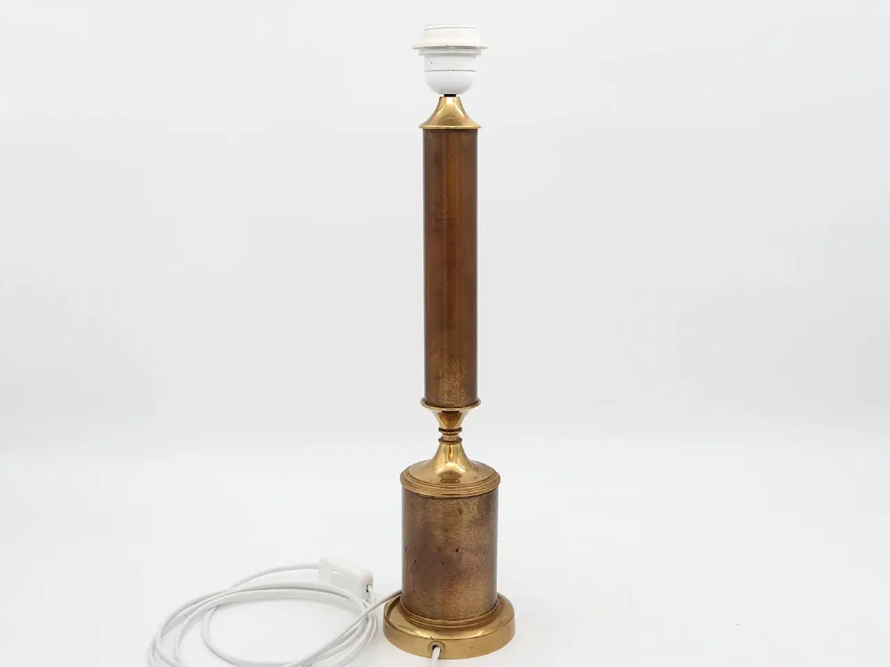 Billede 2 - Høj messing bordlampe 47,5 cm – 60/70’er