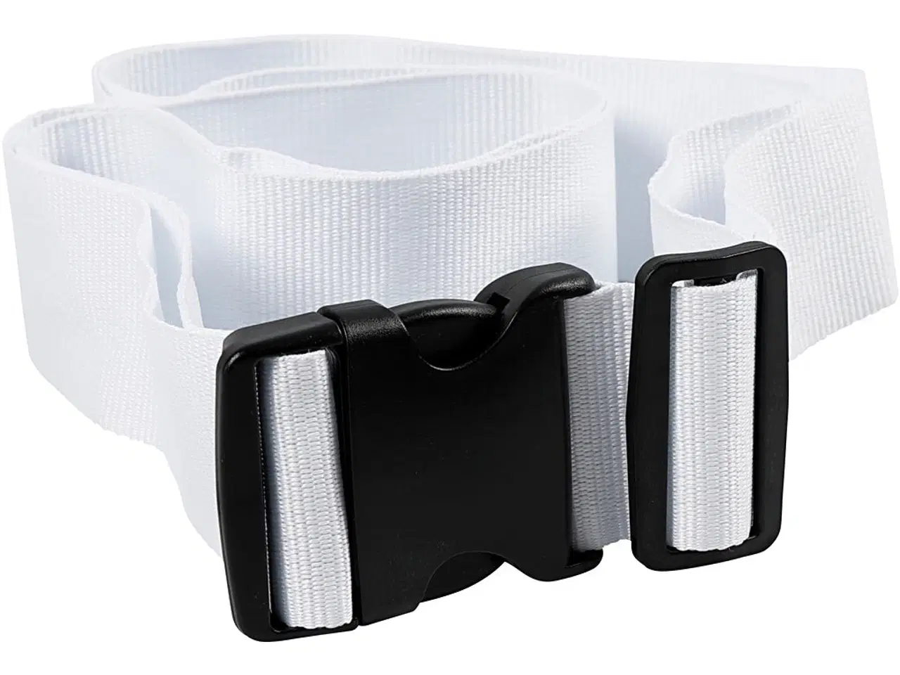 Billede 1 - Justerbart hvidt baggagebælte 92-164 cm, 5 cm bredt