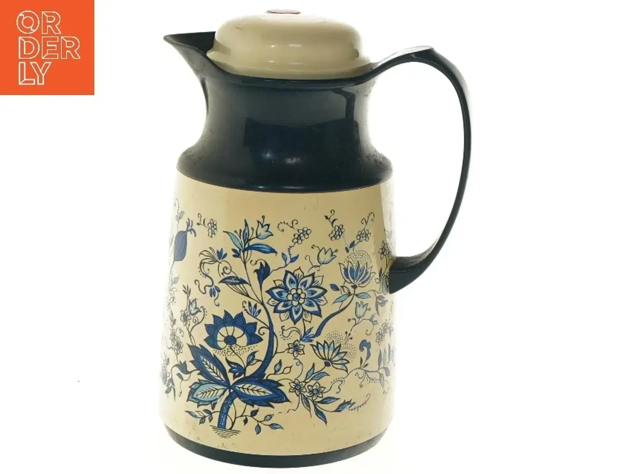 Billede 1 - Vintage termokande med blomstermotiv (str. 24 cm)