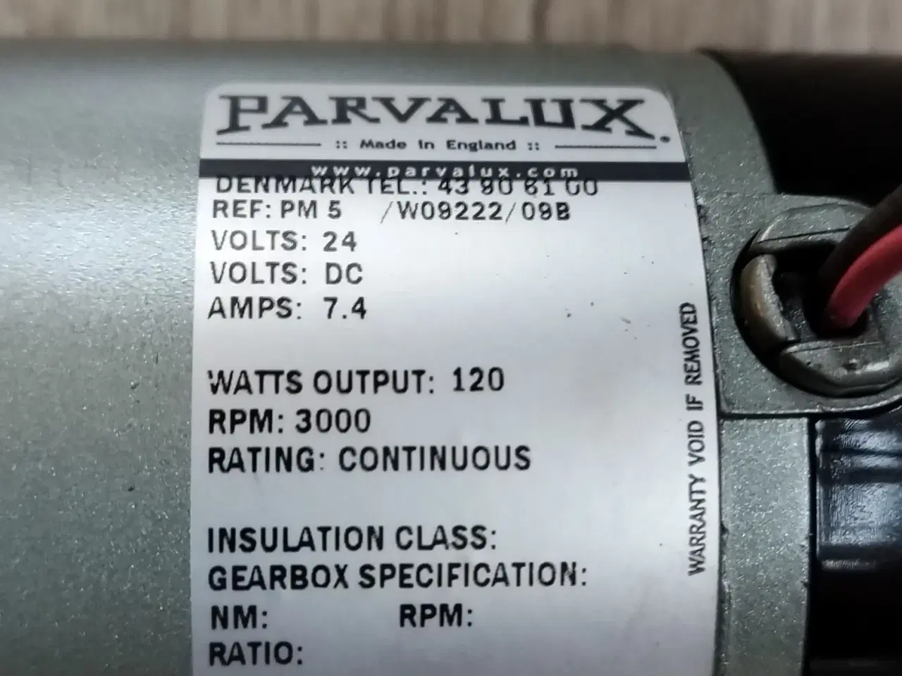 Billede 1 - Parvalux 24v Motor 