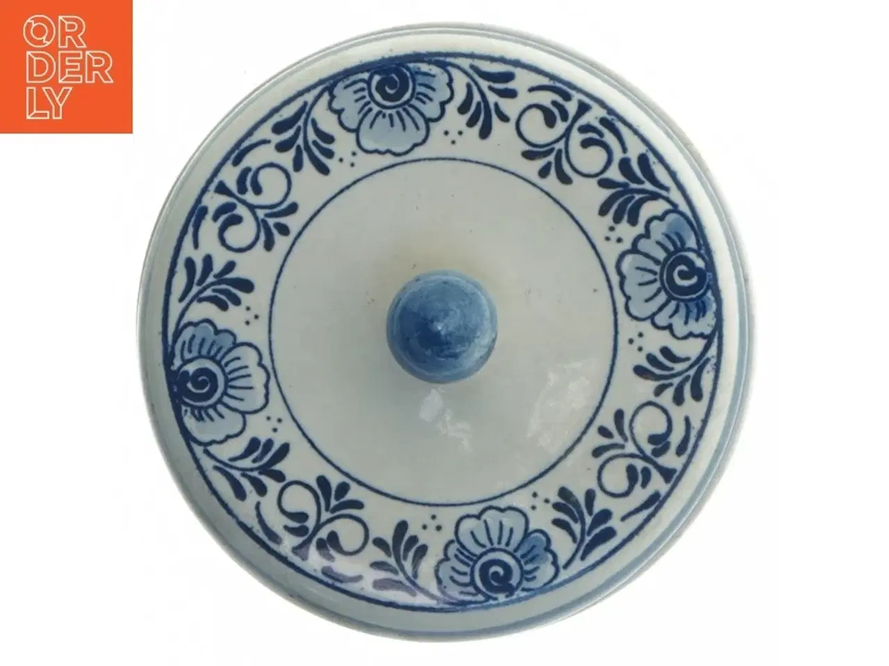 Billede 6 - Lågkrukke med motiv (str. Ø. 10,5 cm længde. 11 cm)