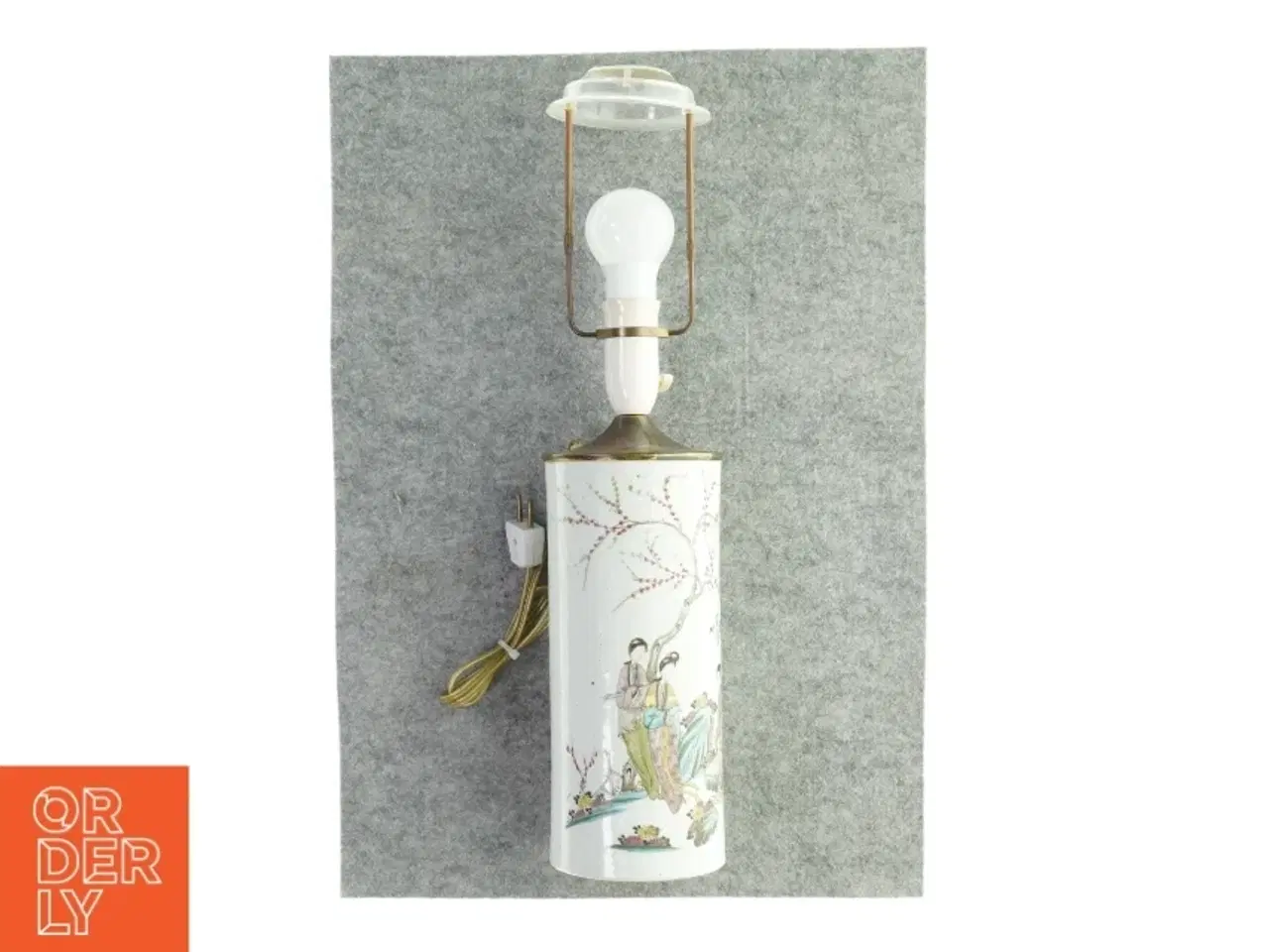 Billede 1 - kinesisk Bordlampe med moti (str. HØ: 52x11 cm)