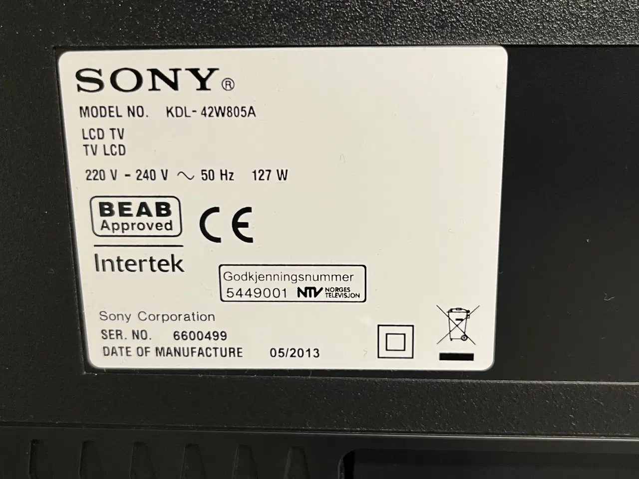 Billede 5 - Sony KLD42W805 LED Fladskærm