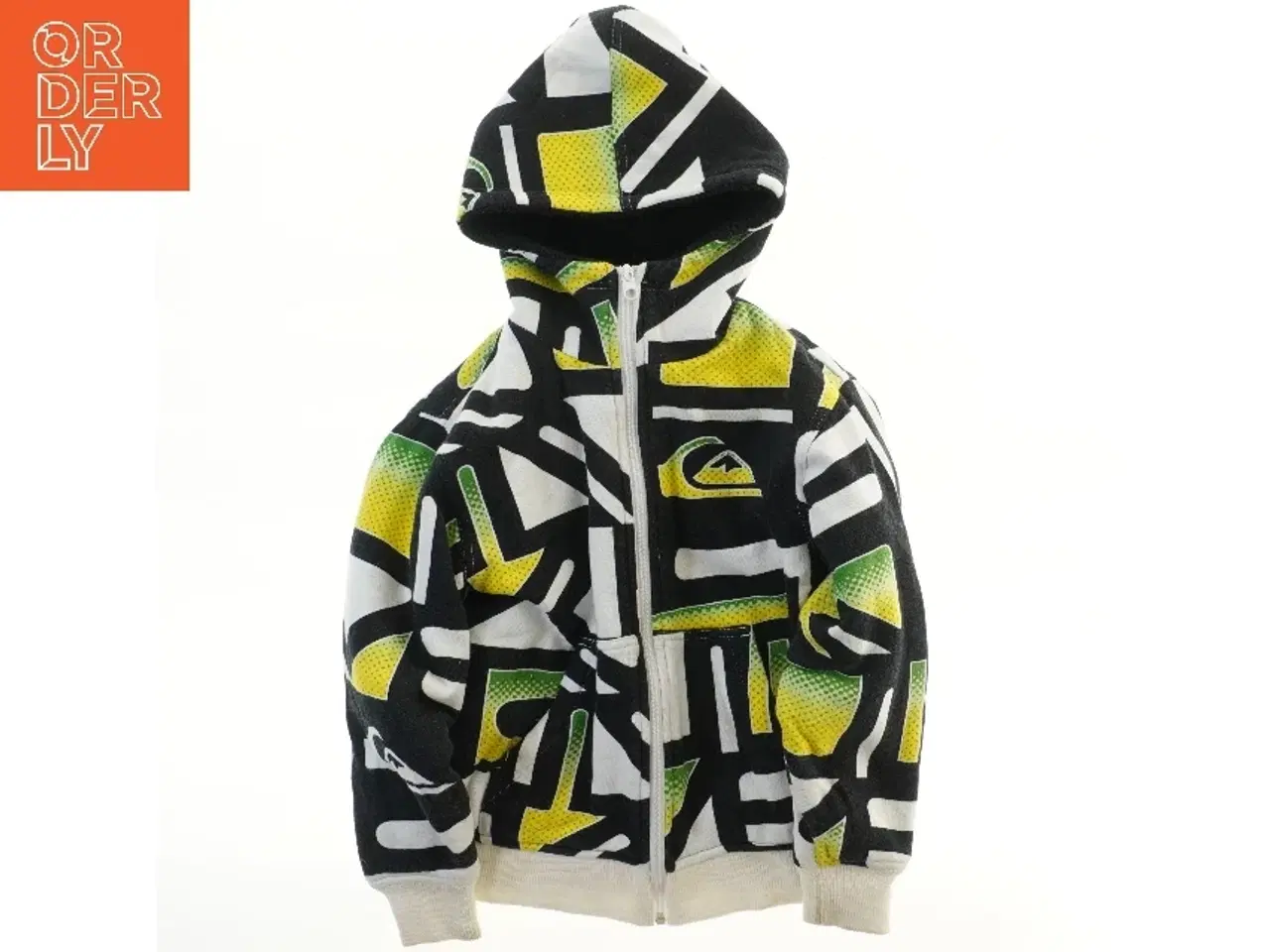 Billede 1 - Foret Quiksilver hættetrøje med grafisk mønster (str. 140)