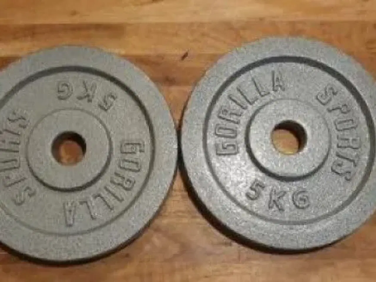 Billede 1 - 2 styks 5 kg grå jern vægtskiver (30mm)