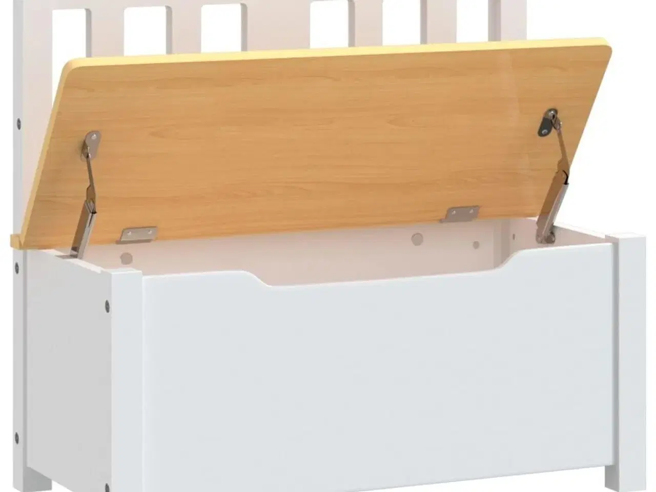 Billede 6 - Opbevaringsbænk til børn 60x30x55 cm MDF hvid og beige