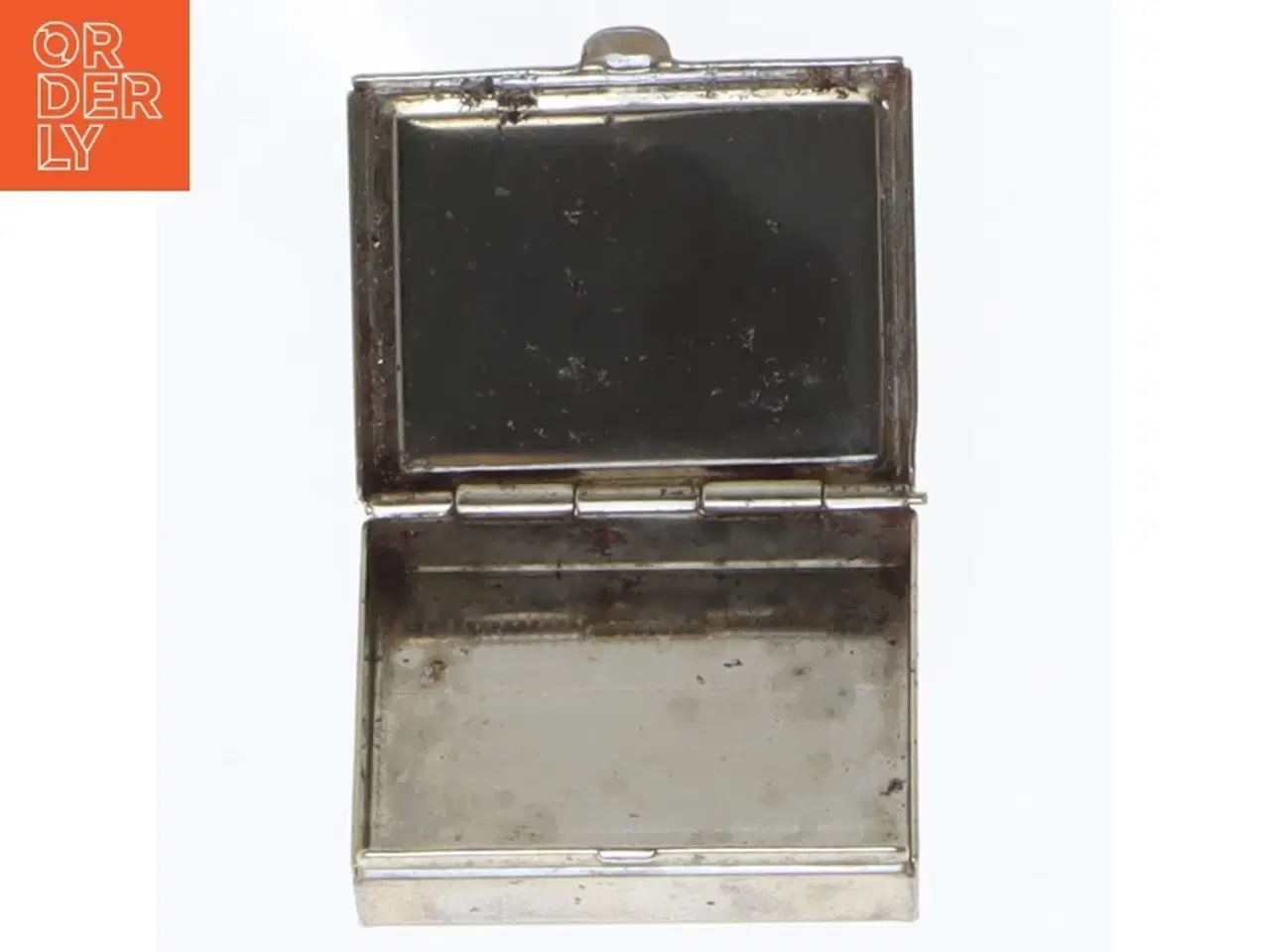 Billede 4 - Lille rektangulær metalæske med fuglemotiv (str. 4x3 cm)