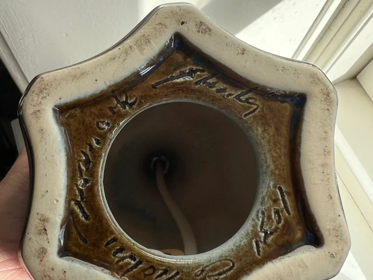 Billede 7 - Smuk Søholm keramiklampe i blå nuancer