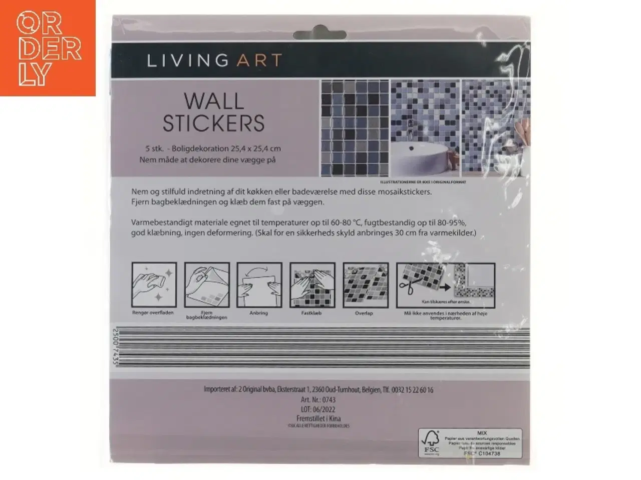 Billede 2 - Living Art vægstickers fra Living Art (str. 5 stk 25,4x25,4 cm)