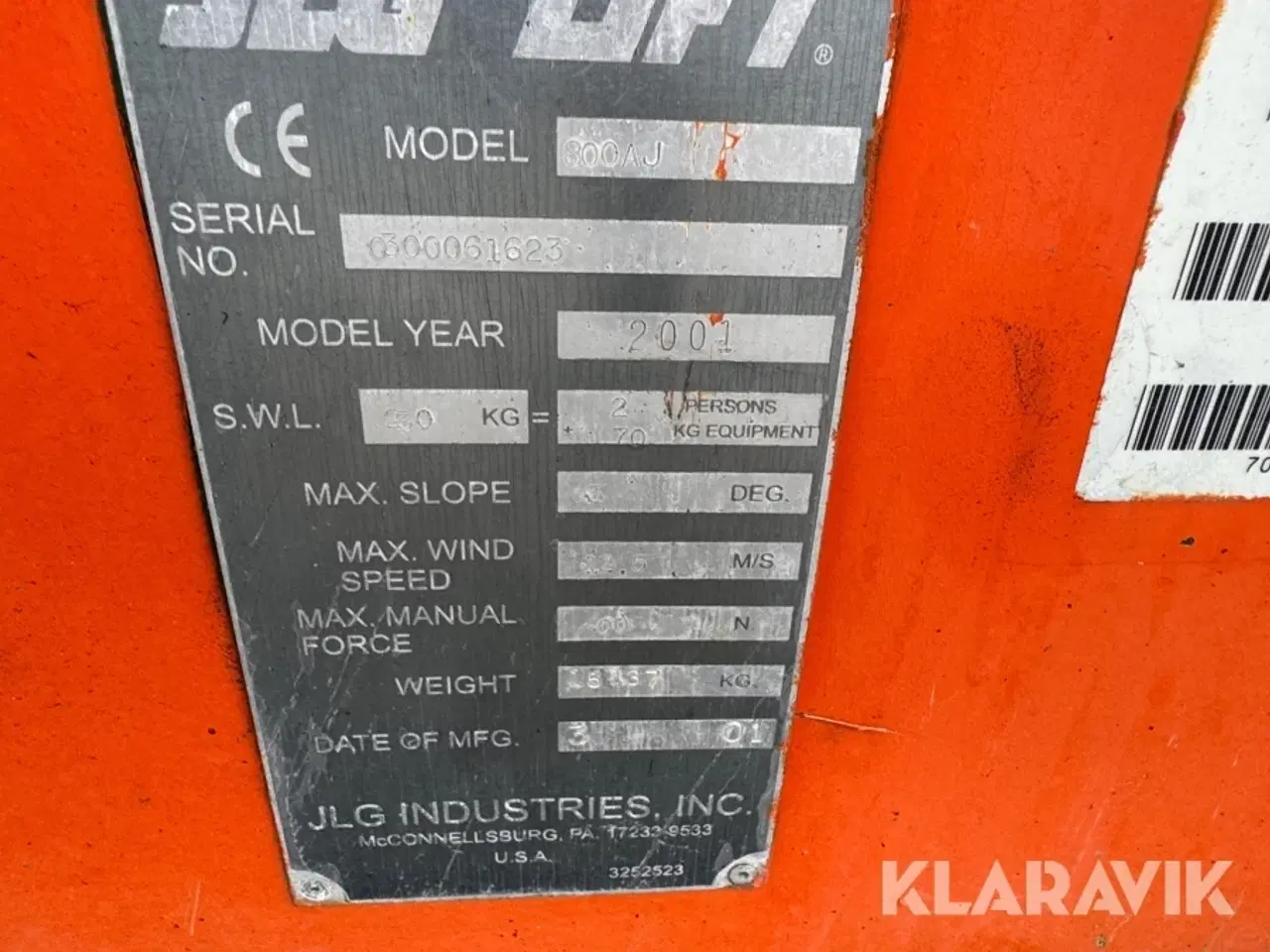 Billede 5 - Knækarm bomlift JLG 800AJ