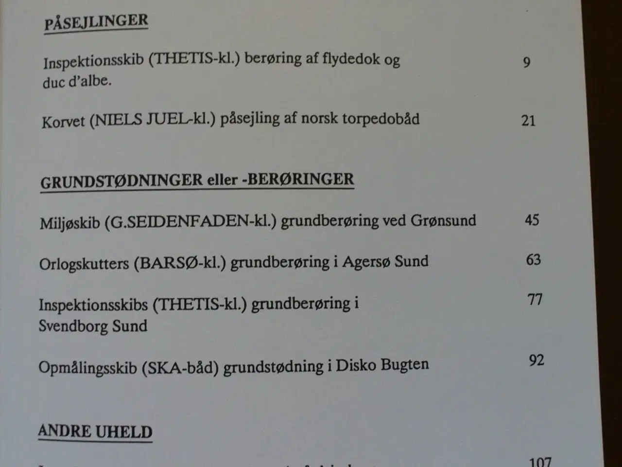 Billede 2 - søværnets havarikommissions årsberetning 1994, emn