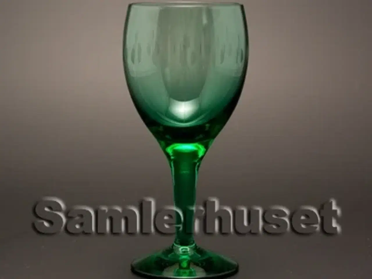 Billede 1 - Kirsten Pil Hvidvinsglas, grøn. H:130 mm.