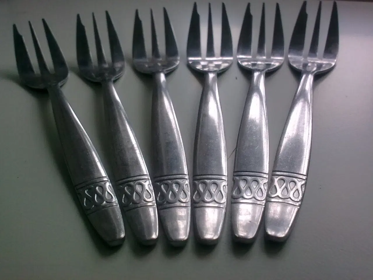 Billede 19 - Kagegafler 14 stk. rustfri stål 1970rnes DK o.a.