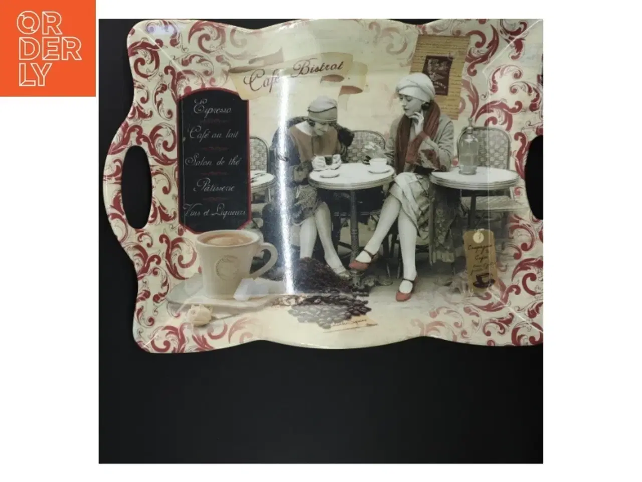 Billede 3 - Bakke med cafémotiv (str. 30 x 40 cm)