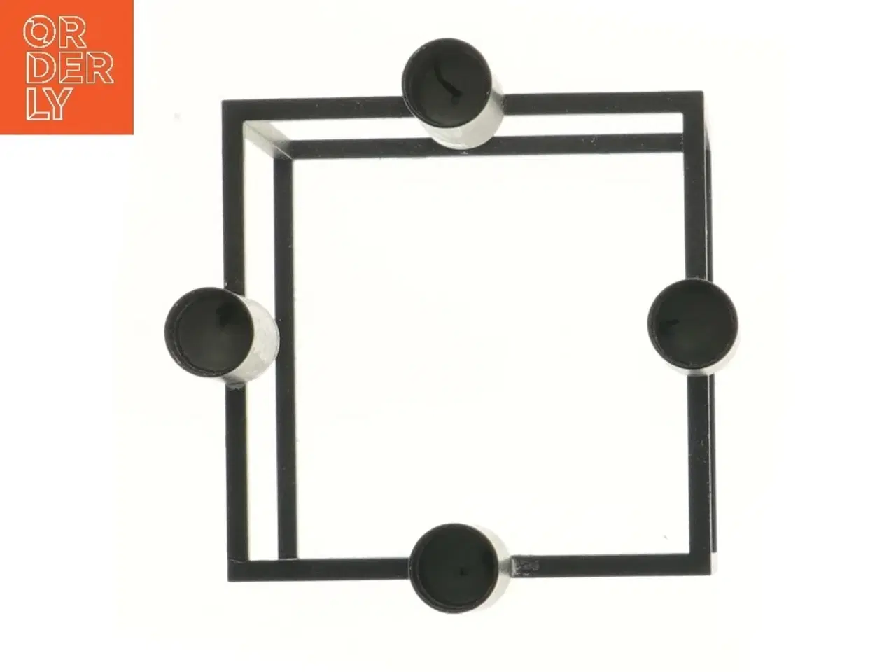 Billede 2 - Kubus lysestage (str. 20x14 cm) i støbejern.