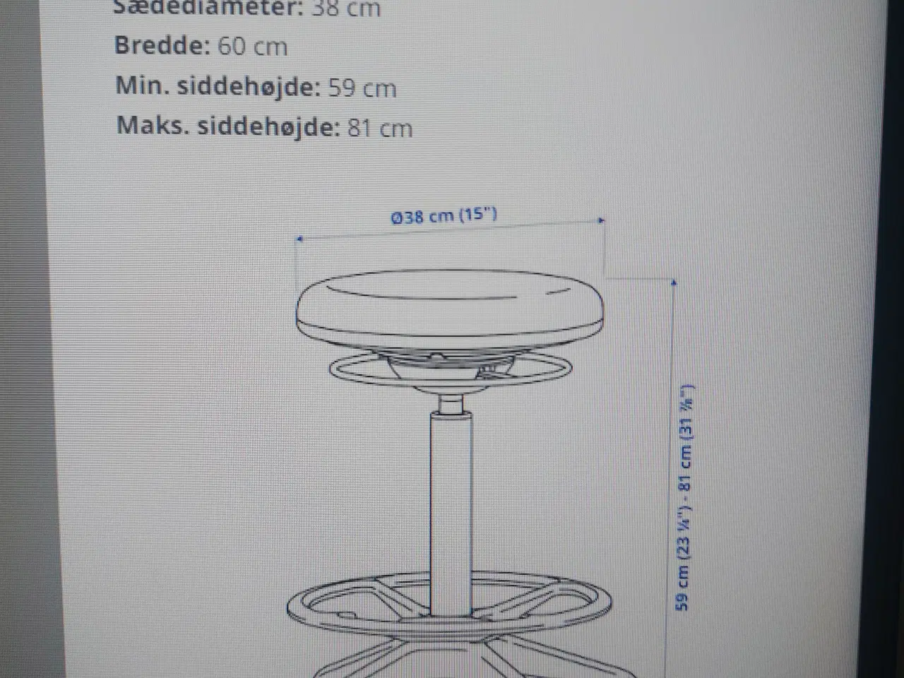 Billede 3 - IKEA Aktiv sidde / ståbaburet kontorstol
