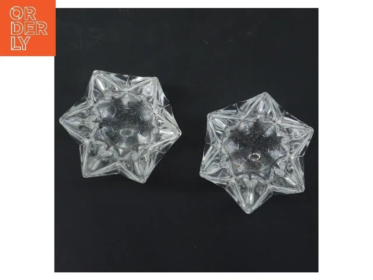 Billede 2 - Sæt med 2 glaslysestager (str. 2 stk 9,5x8 cm)