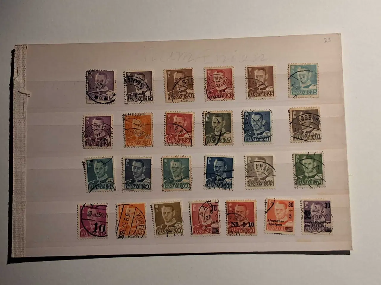 Billede 1 - Danmark 25 frimærker, stemplet