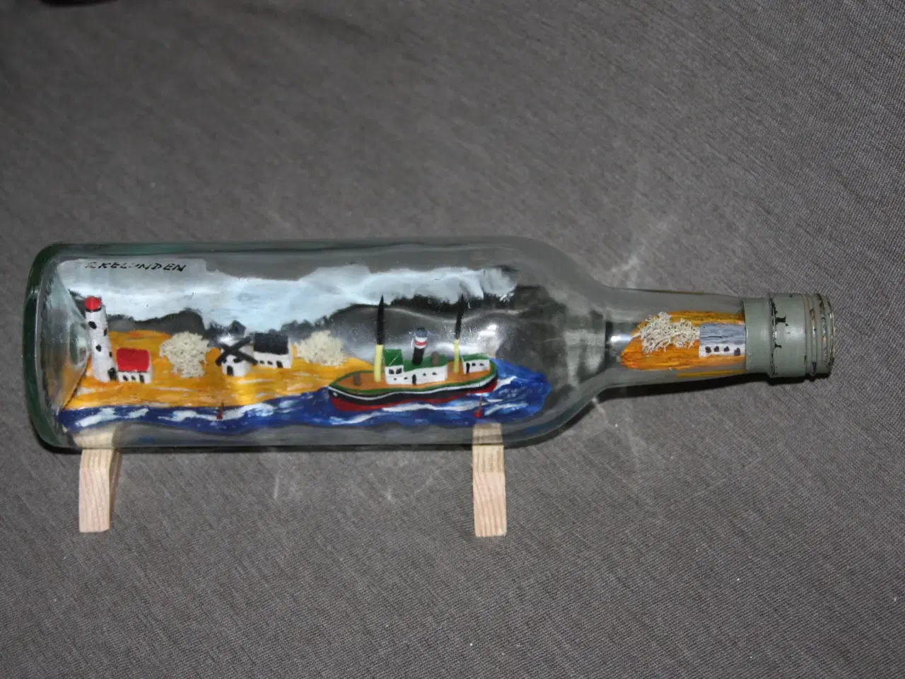 Billede 4 - Flaskeskib - Flaske med skib 29 cm
