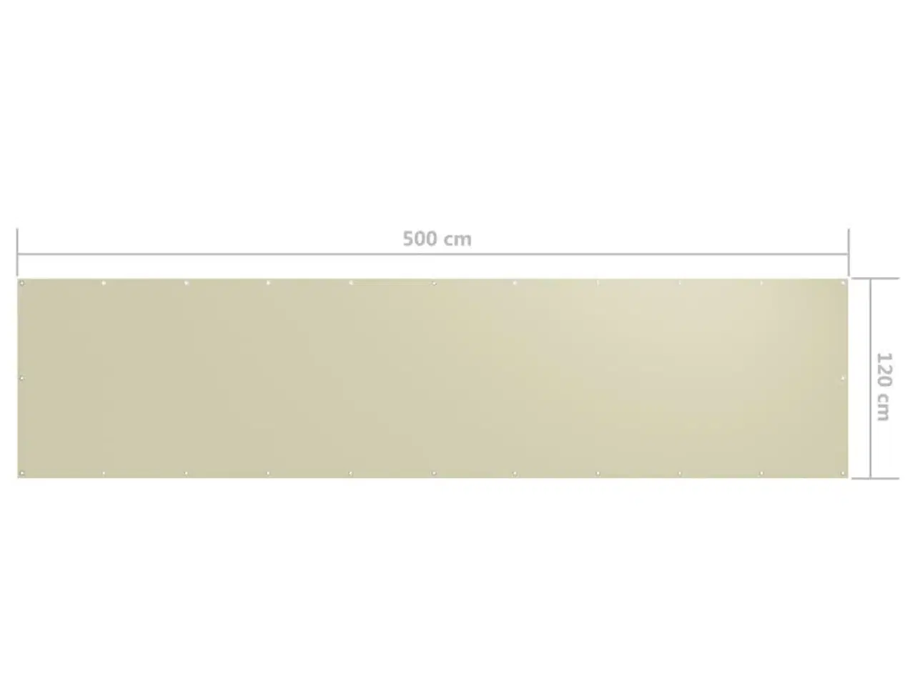 Billede 5 - Altanafskærmning 120x500 cm oxfordstof cremefarvet