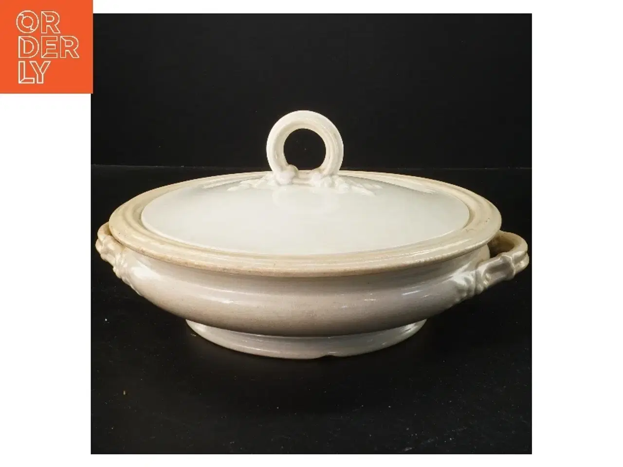 Billede 1 - Porcelæns skål med låg (str. Ø 25x6 cm)
