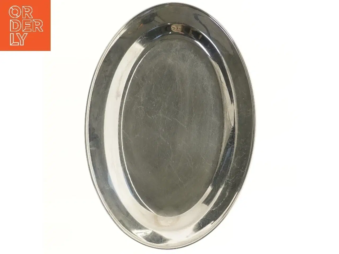 Billede 3 - Ovalt serveringsfad i metal (str. 27,5x40 cm)