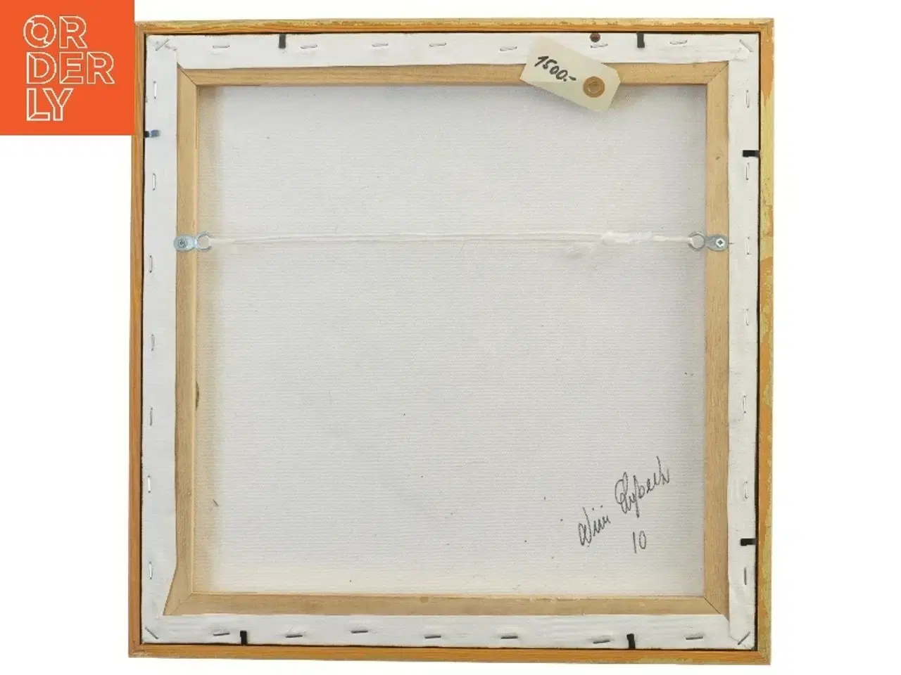 Billede 2 - Maleri med tekstur og metaldekoration (str. 42x42 cm)