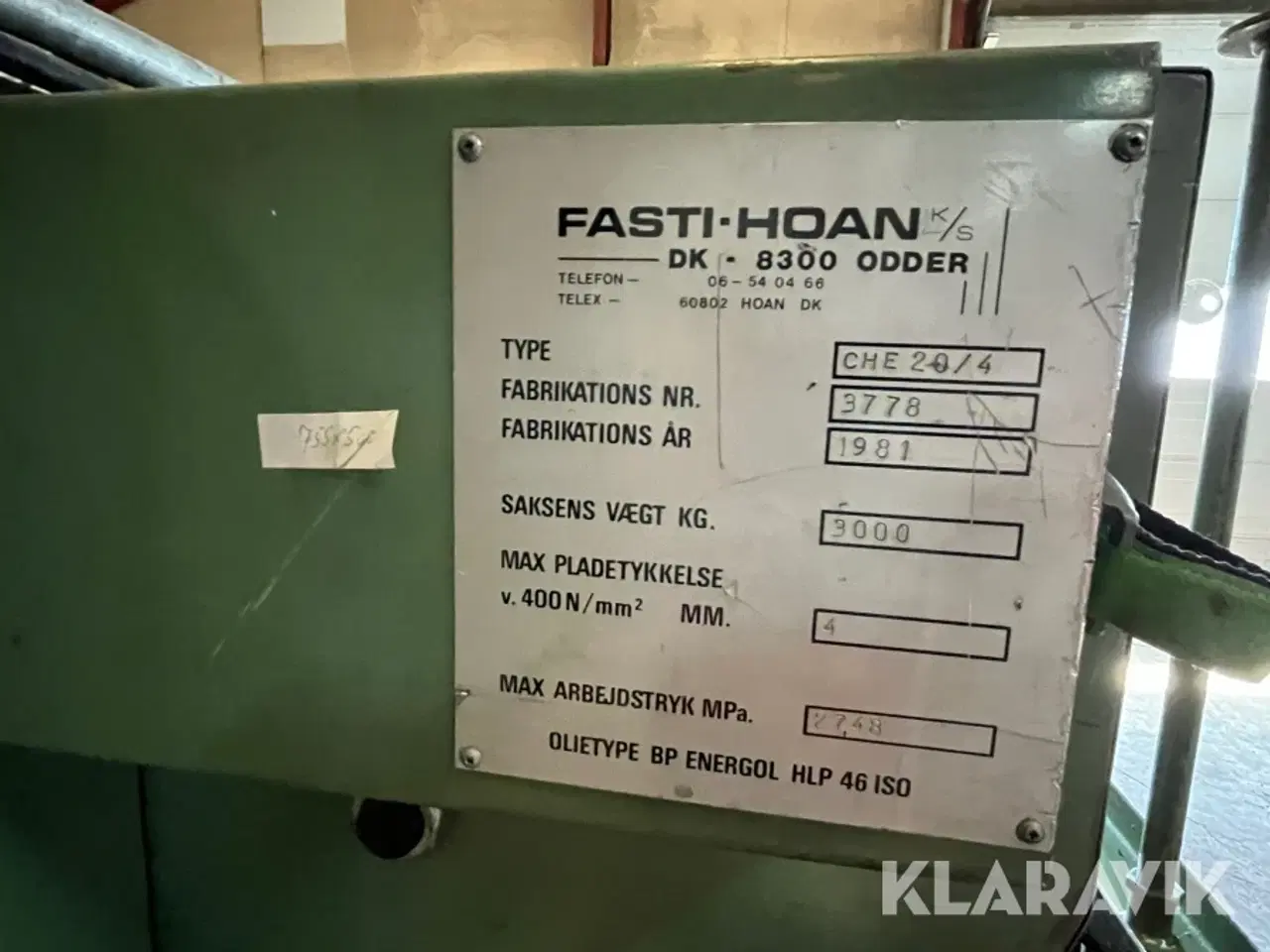 Billede 3 - Hydraulisk maskinsaks HOAN CHE 2000/4