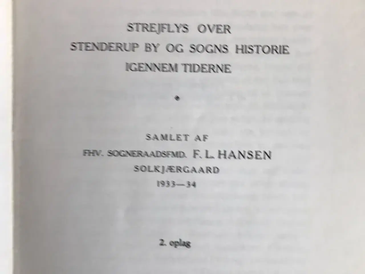 Billede 2 - Stenderup Sogns Historie. Hjemstavnsbog