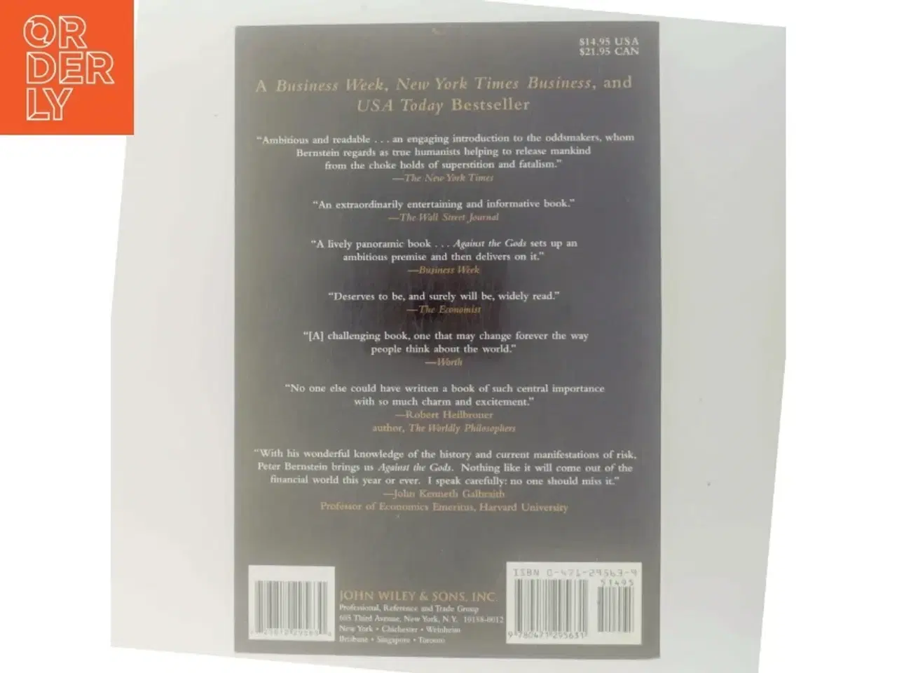 Billede 3 - Against the Gods : the remarkable story of risk af Peter L. Bernstein (Bog)