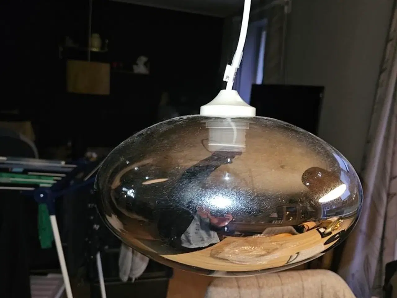 Billede 1 - Loftlampe i glas.  
