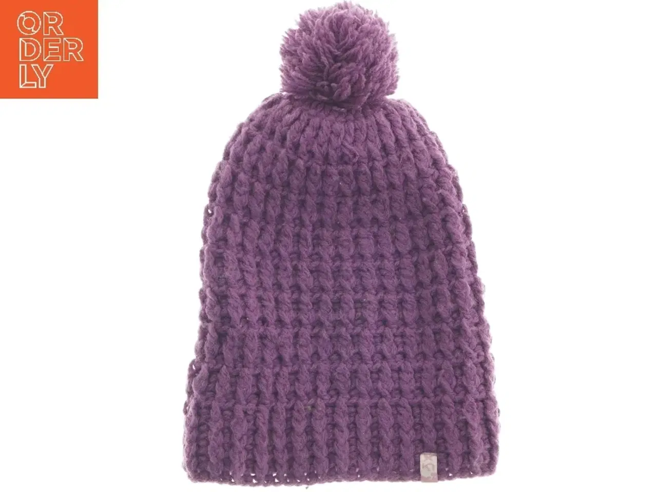 Billede 2 - Strikket hue med kvast (str. 23x35 cm)