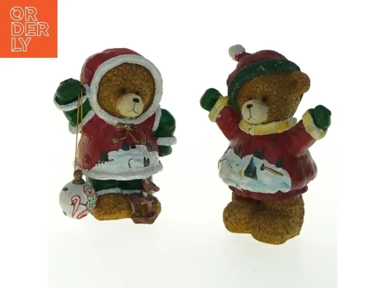 Billede 1 - To julebjørns figurer (str. 13x10,5 cm)
