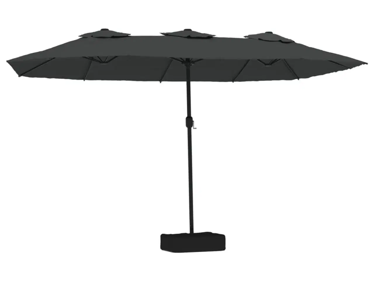 Billede 2 - Parasol m. dobbelt parasoldug og LED-lys 449x265 cm antracitgrå