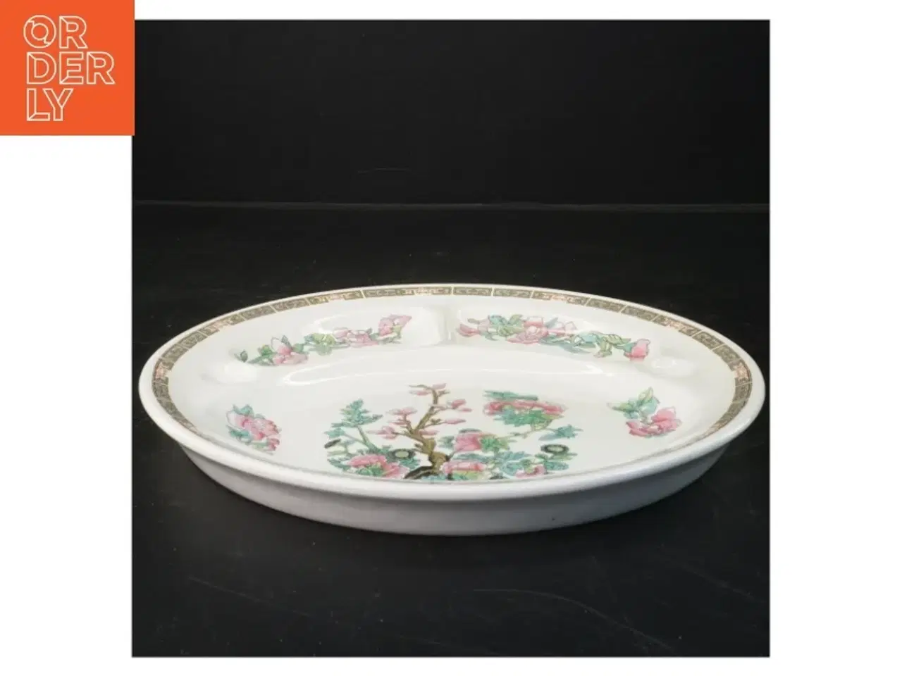 Billede 1 - Dekorativt fad i jernporcelæn (str. Ø  26 cm)