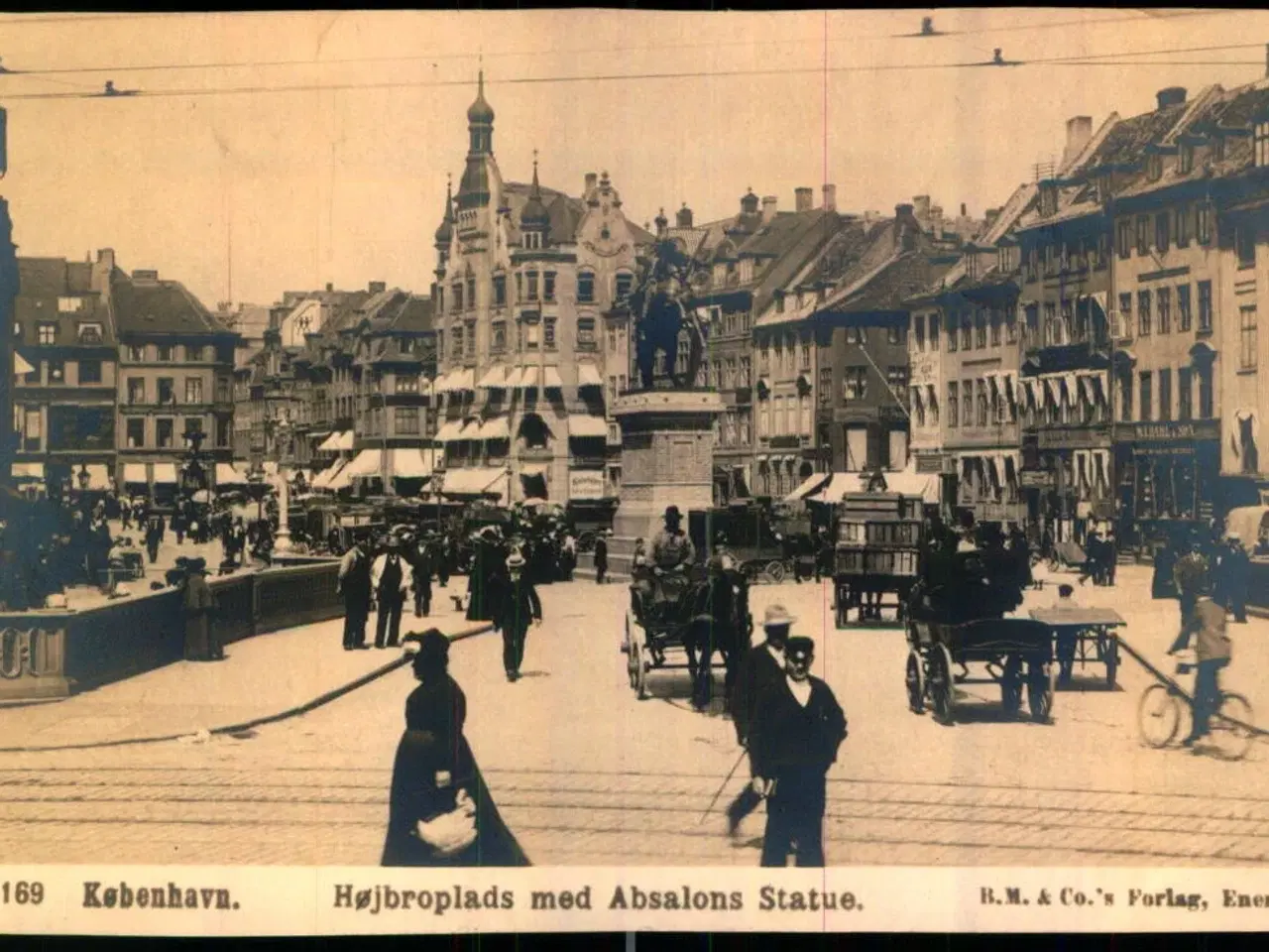 Billede 1 - København - Højbroplads med Absalons Statue - H.M. & Co 169 - Ubrugt