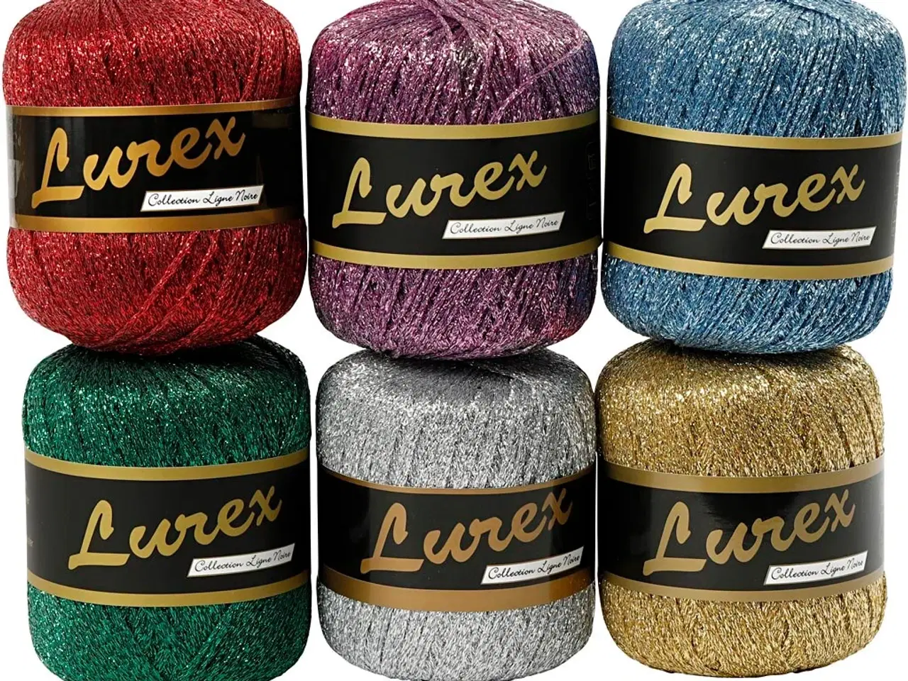 Billede 1 - Lurex Garn, L: 160 M, ass. farver, 6x25g/ 1 pk.